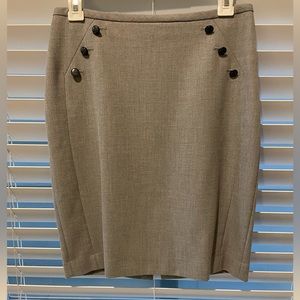 WHBM Gray Work Skirt, Size 0 (fits Size 2)